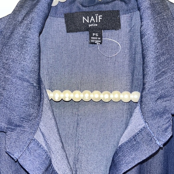 Jean Button Up Collared Dress - Picture 2 of 4